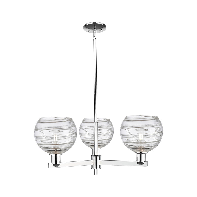Innovations Athens Deco Swirl 30in 3-Light Pendant | Industrial Modern Polished Chrome and Clear Glass | Kitchen Island & | Model 716-3CR-PC-G1213-8CL