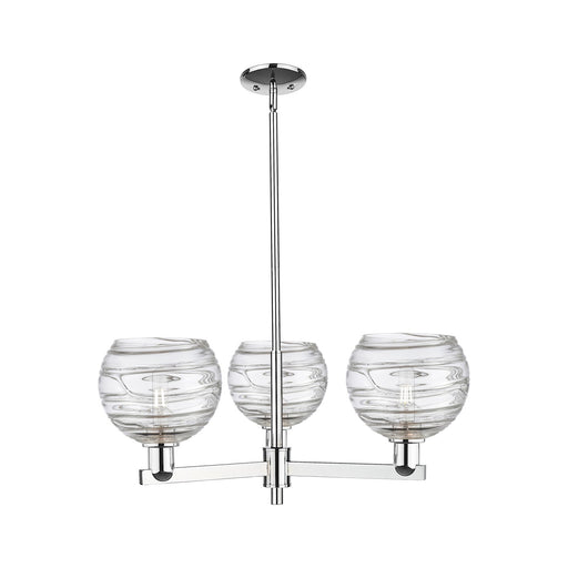 Innovations Athens Deco Swirl 30in 3-Light Pendant | Industrial Modern Polished Chrome and Clear Glass | Kitchen Island & | Model 716-3CR-PC-G1213-8CL
