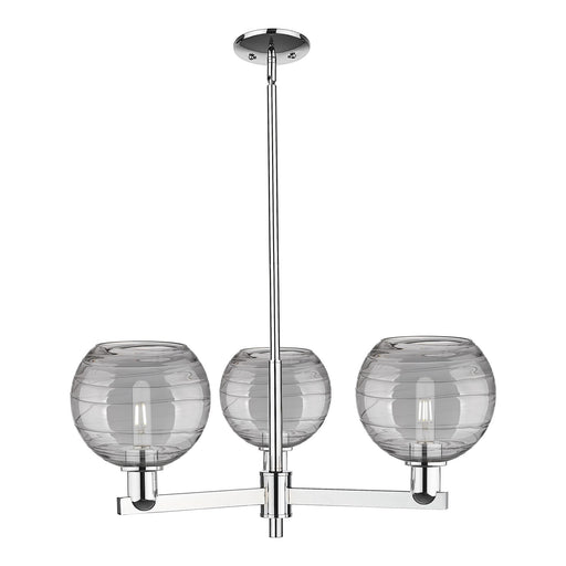 Innovations Athens Deco Swirl 30in 3-Light Pendant | Industrial Polished Chrome and Light Smoke Glass | Kitchen Island & | Model 716-3CR-PC-G1213-8SM