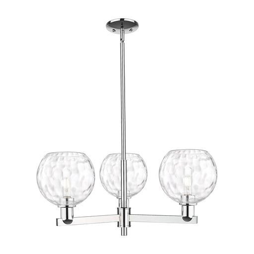 Innovations Athens Water Glass 30in 3-Light Pendant | Industrial Polished Chrome Steel and Clear Water Glass | Kitchen Island & | Model 716-3CR-PC-G1215-8
