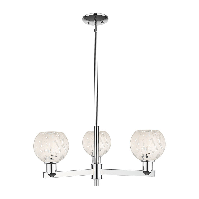 Innovations Lighting Arcadia 28in 3-Light Pendant | Industrial Polished Chrome and White Mouchette Glass | Kitchen Island & | Model 716-3CR-PC-G1216-6WM