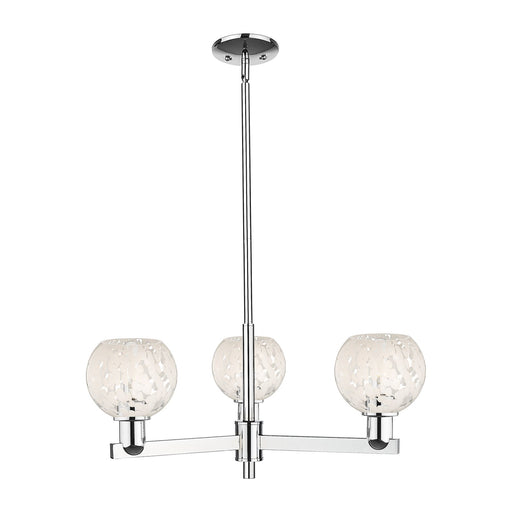 Innovations Lighting Arcadia 28in 3-Light Pendant | Industrial Polished Chrome and White Mouchette Glass | Kitchen Island & | Model 716-3CR-PC-G1216-6WM