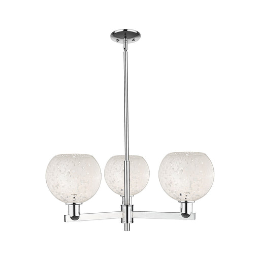Innovations Lighting Arcadia 30in 3-Light Pendant | Industrial Modern Polished Chrome and White Mouchette Glass | Kitchen | Model 716-3CR-PC-G1216-8WM