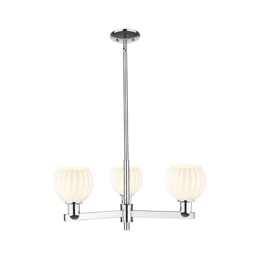 Innovations Lighting Arcadia 28in 3-Light Pendant | Industrial Polished Chrome Steel and White Venetian Glass | Kitchen | Model 716-3CR-PC-G1217-6WV