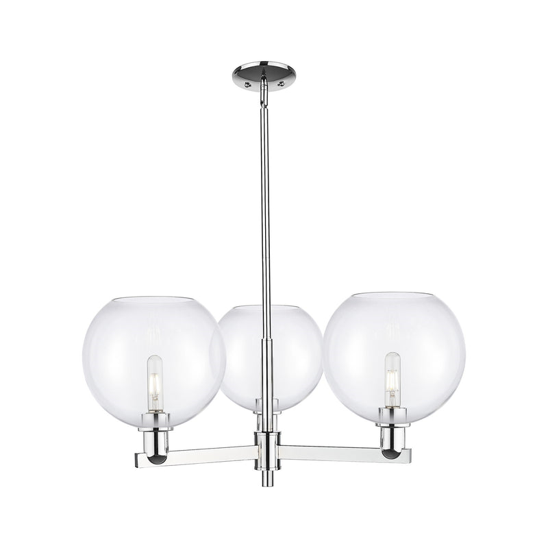 Innovations Athens 32in 3-Light Pendant | Industrial Polished Chrome Steel and Clear Glass | Kitchen Island & Dining Room | Model 716-3CR-PC-G122-10