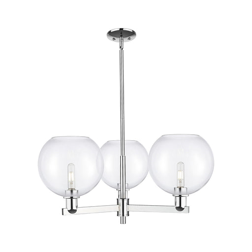 Innovations Athens 32in 3-Light Pendant | Industrial Polished Chrome Steel and Clear Glass | Kitchen Island & Dining Room | Model 716-3CR-PC-G122-10