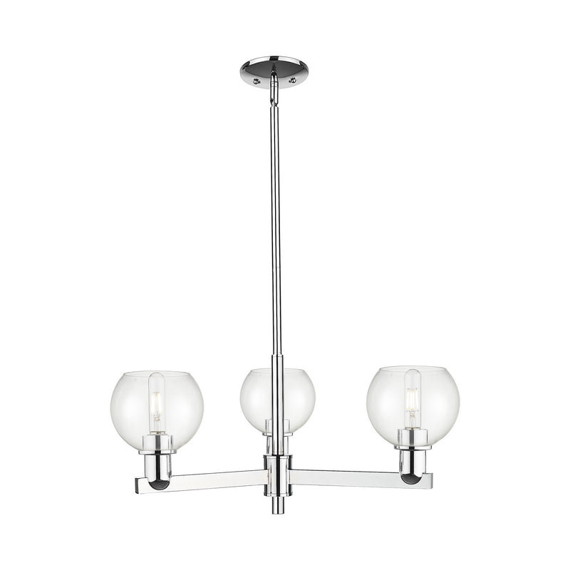 Innovations Athens 28in 3-Light Pendant | Industrial Polished Chrome Steel and Clear Glass | Kitchen Island & Dining Room | Model 716-3CR-PC-G122-6