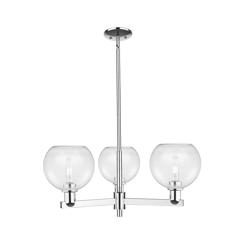 Innovations Athens 30in 3-Light Pendant | Industrial Polished Chrome Steel and Clear Glass | Kitchen Island & Dining Room | Model 716-3CR-PC-G122-8