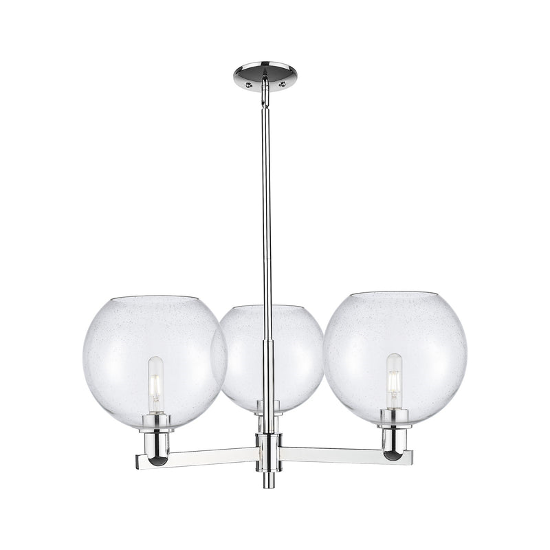 Innovations Athens 32in 3-Light Pendant | Industrial Polished Chrome Steel and Seedy Glass | Kitchen Island & Dining Room | Model 716-3CR-PC-G124-10