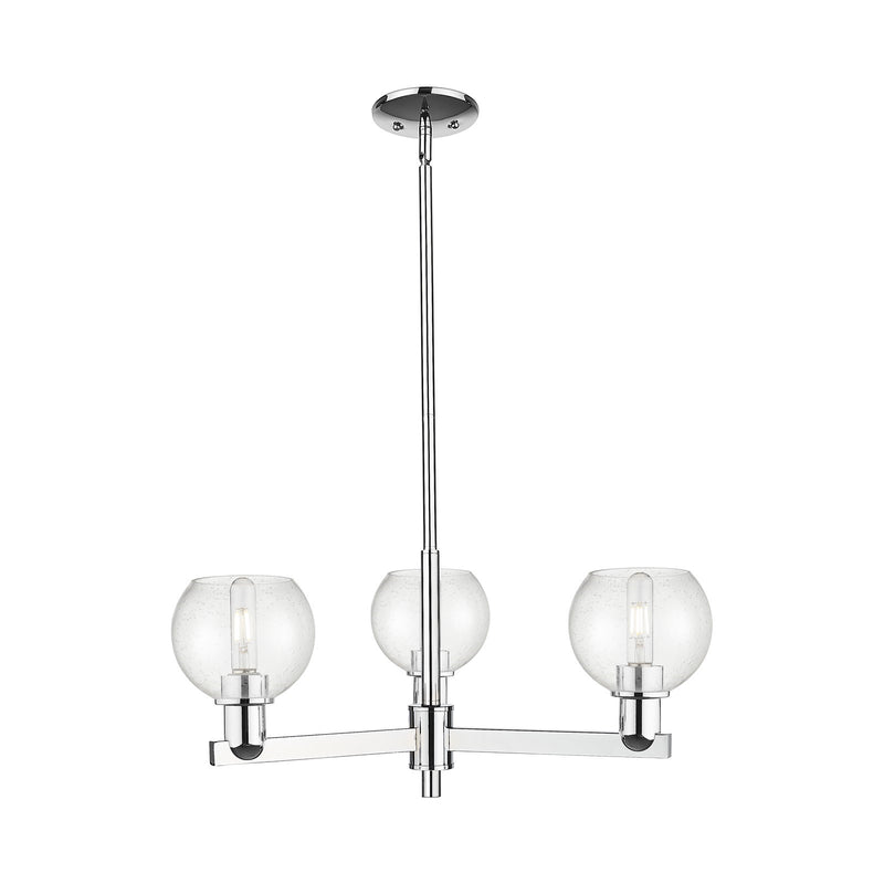 Innovations Athens 28in 3-Light Pendant | Industrial Polished Chrome Steel and Seedy Glass | Kitchen Island & Dining Room | Model 716-3CR-PC-G124-6