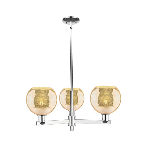 Innovations Athens 30in 3-Light Pendant | Industrial Polished Chrome Steel and Mercury Glass | Kitchen Island & Dining Room | Model 716-3CR-PC-G128-8