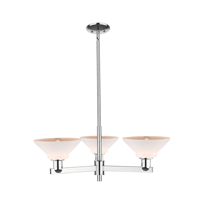 Innovations Orwell 30in 3-Light Pendant | Industrial Polished Chrome Steel and Matte White Glass | Kitchen Island & Dining Room | Model 716-3CR-PC-G131