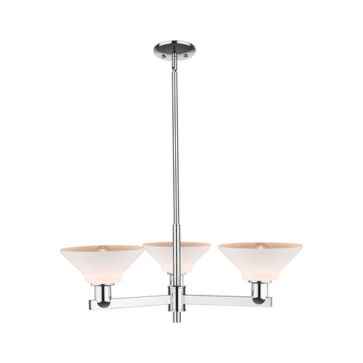 Innovations Orwell 30in 3-Light Pendant | Industrial Polished Chrome Steel and Matte White Glass | Kitchen Island & Dining Room | Model 716-3CR-PC-G131