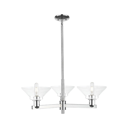 Innovations Orwell 30in 3-Light Pendant | Industrial Polished Chrome Steel and Clear Glass | Kitchen Island & Dining Room | Damp | Model 716-3CR-PC-G132
