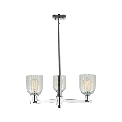 Innovations Caledonia 27in 3-Light Pendant | Industrial Polished Chrome Steel and Mouchette Glass | Kitchen Island & Dining Room | Model 716-3CR-PC-G2511
