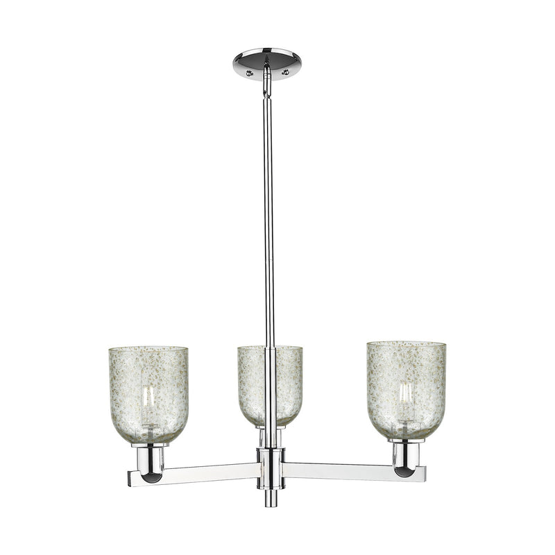 Innovations Caledonia 27in 3-Light Pendant | Industrial Polished Chrome Steel and Mica Glass | Kitchen Island & Dining Room | Model 716-3CR-PC-G259