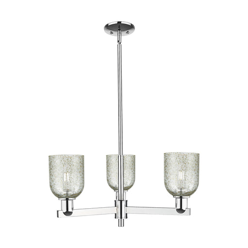 Innovations Caledonia 27in 3-Light Pendant | Industrial Polished Chrome Steel and Mica Glass | Kitchen Island & Dining Room | Model 716-3CR-PC-G259