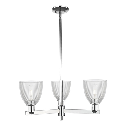 Innovations Castile 28in 3-Light Pendant | Industrial Polished Chrome Steel and Clear Glass | Kitchen Island & Dining Room | Damp | Model 716-3CR-PC-G382