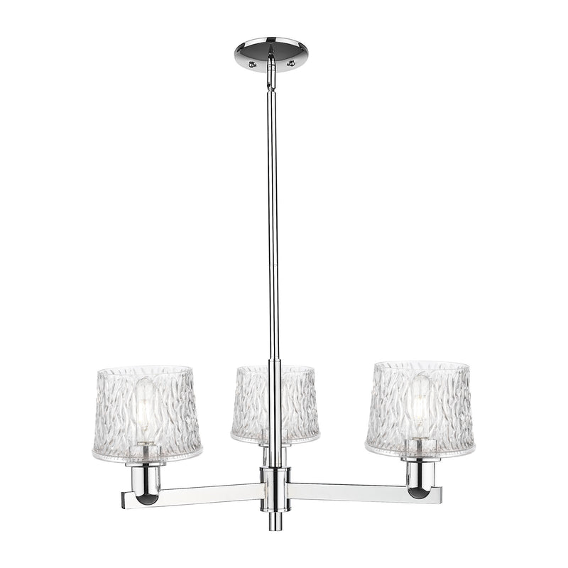 Innovations Niagara 28in 3-Light Pendant | Industrial Polished Chrome Steel and Clear Textured Glass | Kitchen Island & Dining | Model 716-3CR-PC-G402