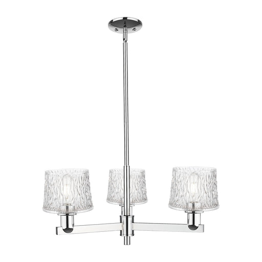 Innovations Niagara 28in 3-Light Pendant | Industrial Polished Chrome Steel and Clear Textured Glass | Kitchen Island & Dining | Model 716-3CR-PC-G402