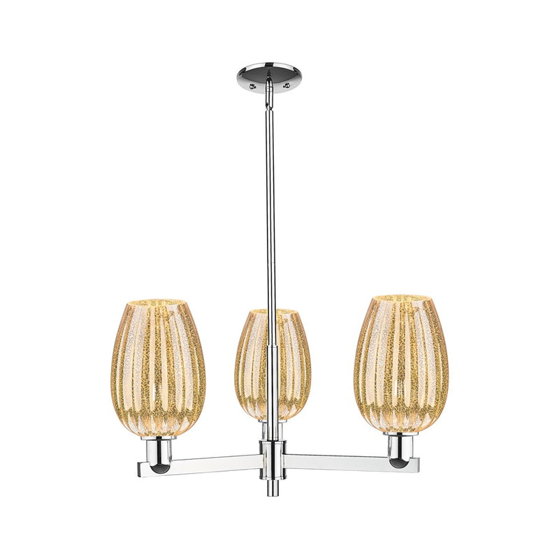 Innovations Preston 3Lt 18" Flute Stem Chandelier, CH/MC - 716-3CR-PC-G457-6ME