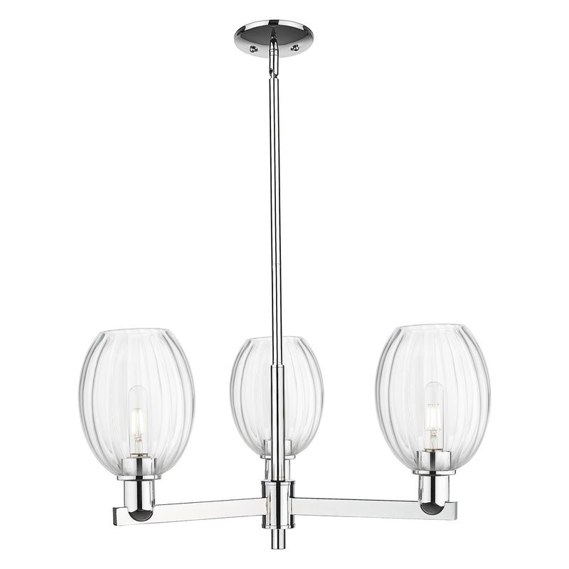 Innovations Preston Bulb 28in 3-Light Pendant | Industrial Polished Chrome Steel and Clear Glass | Kitchen Island & Dining | Model 716-3CR-PC-G459-6CL