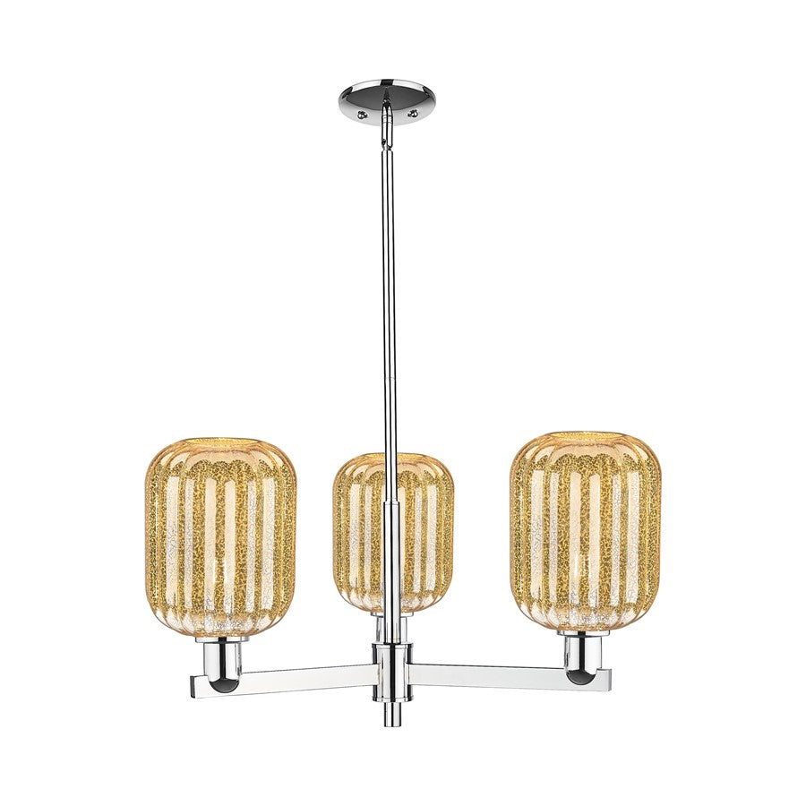 Innovations Preston 3Lt 18" Jar Stem Chandelier, Chrome/MC - 716-3CR-PC-G460-7ME