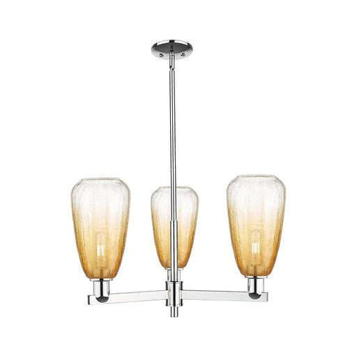 Innovations BH Almond 3Lt 18" Stem Chandelier, CH/AM - 716-3CR-PC-G480-6AM