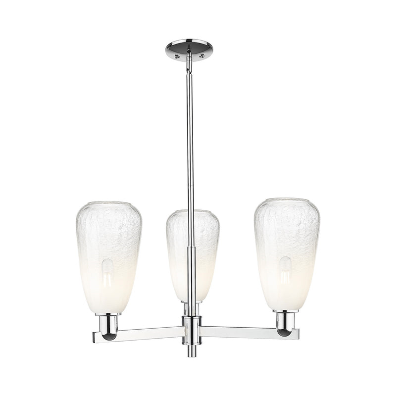 Innovations Brookhaven Almond 28in 3-Light Pendant | Industrial Polished Chrome and Opal Glass | Kitchen Island & Dining Room | Model 716-3CR-PC-G480-6OP