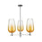 Innovations BH Flute 3Lt 18" Stem Chandelier, CH/AM - 716-3CR-PC-G484-7AM