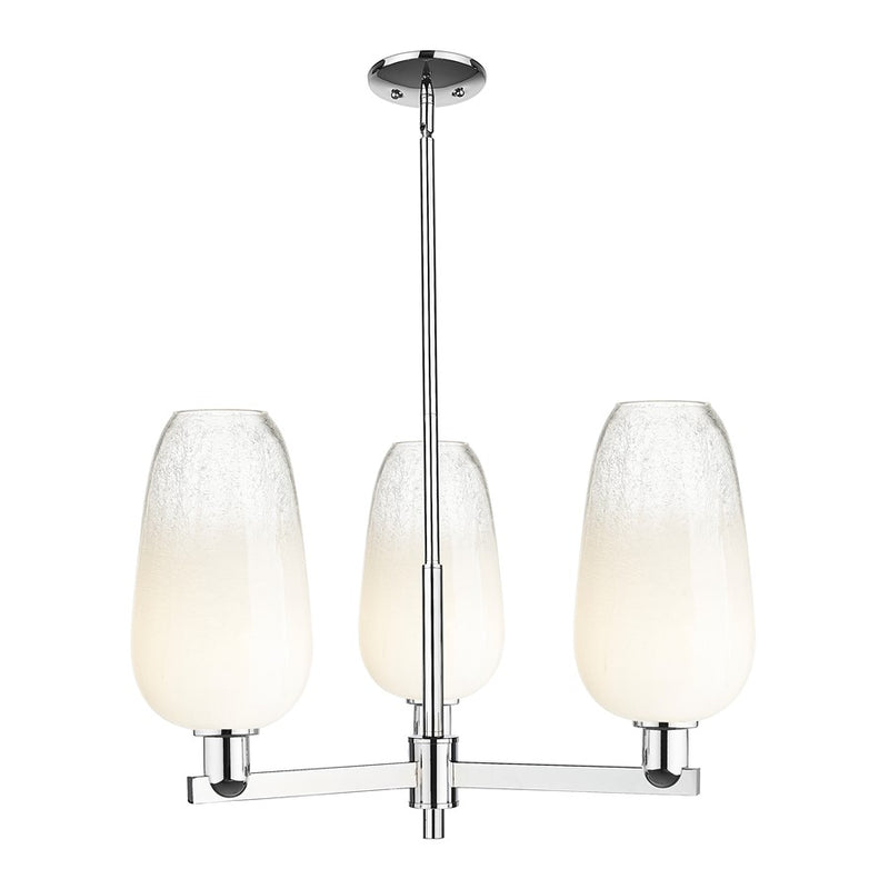 Innovations BH Flute 3Lt 18" Stem Chandelier, CH/Opal - 716-3CR-PC-G484-7OP