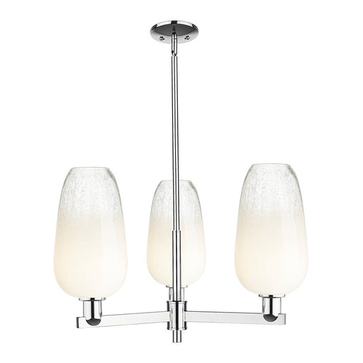 Innovations BH Flute 3Lt 18" Stem Chandelier, CH/Opal - 716-3CR-PC-G484-7OP