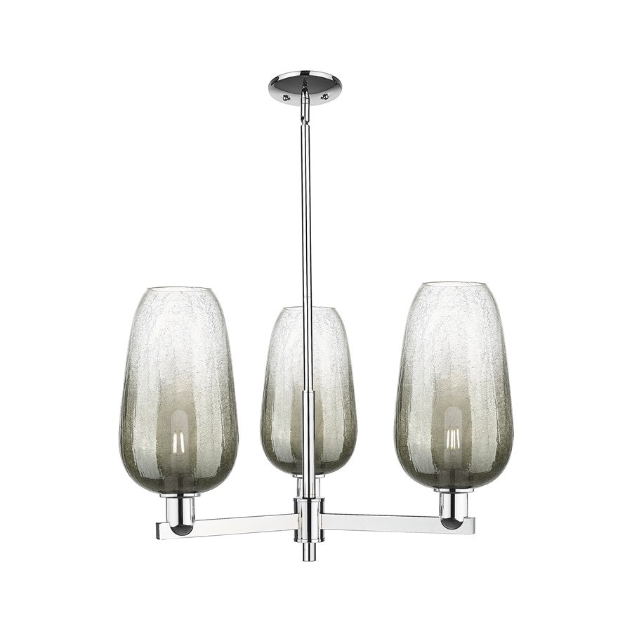 Innovations BH Flute 3Lt 18" Stem Chandelier, CH/SL - 716-3CR-PC-G484-7SL