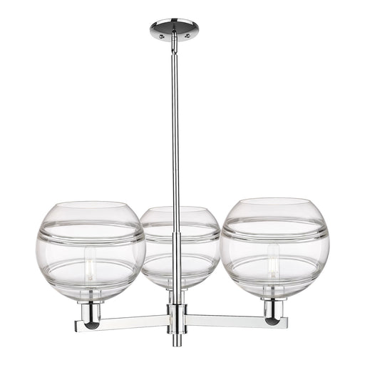 Innovations Rochester 32in 3-Light Pendant | Industrial Polished Chrome and Clear Glass | Kitchen Island & Dining Room | Model 716-3CR-PC-G556-10CL