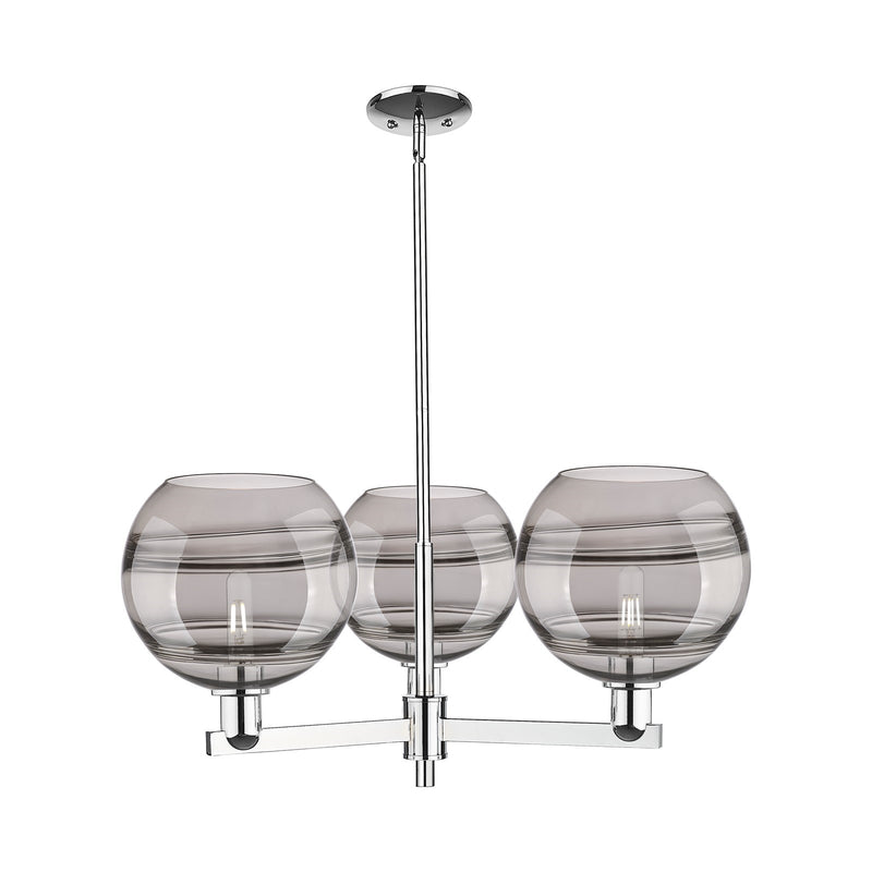 Innovations Rochester 32in 3-Light Pendant | Industrial Polished Chrome and Light Smoke Glass | Kitchen Island & Dining Room | Model 716-3CR-PC-G556-10SM