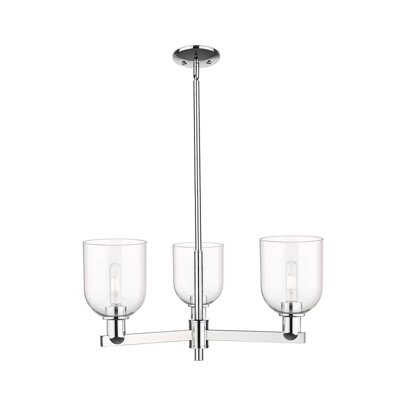 Innovations Bella 27in 3-Light Pendant | Industrial Polished Chrome Steel and Clear Glass | Kitchen Island & Dining Room | Model 716-3CR-PC-G558-6CL