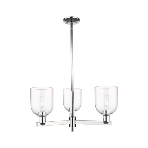 Innovations Bella 27in 3-Light Pendant | Industrial Polished Chrome Steel and Clear Glass | Kitchen Island & Dining Room | Model 716-3CR-PC-G558-6CL