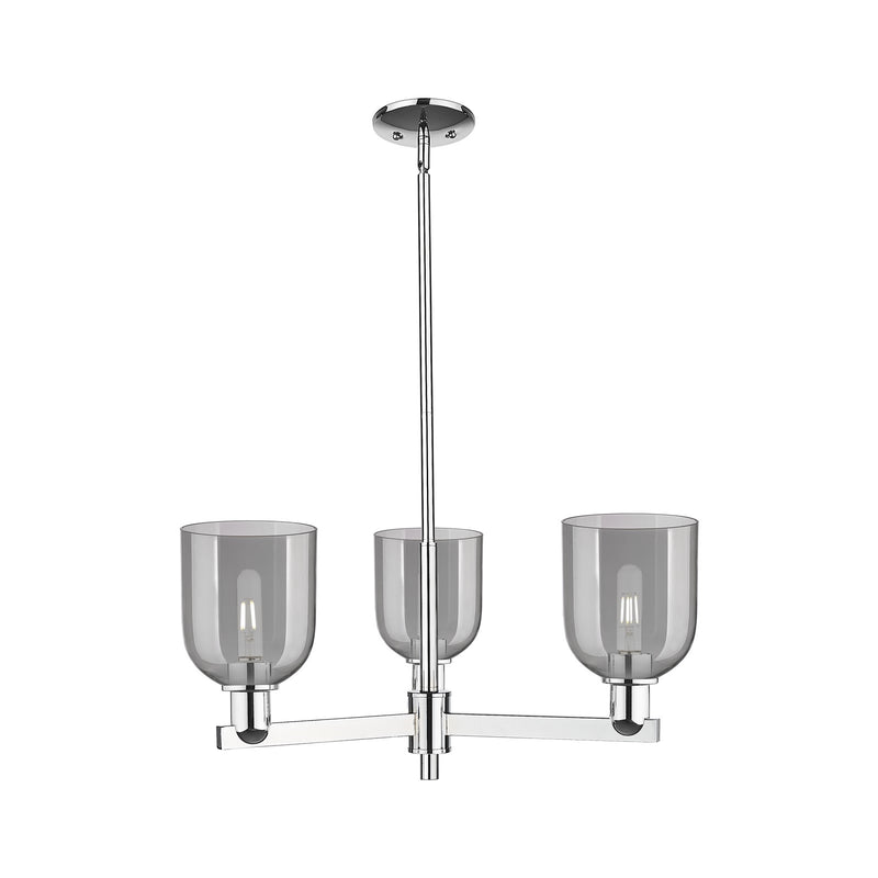 Innovations Bella 27in 3-Light Pendant | Industrial Polished Chrome and Light Smoke Glass | Kitchen Island & Dining Room | Model 716-3CR-PC-G558-6SM