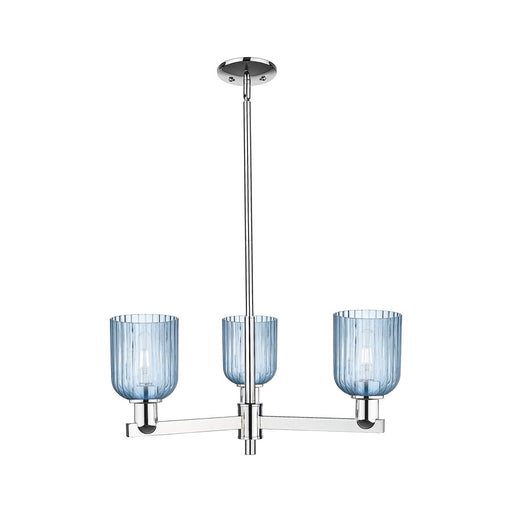 Innovations Bridal Veil 3Lt 18" Chandelier, Chrome/Blue - 716-3CR-PC-G559-5BL