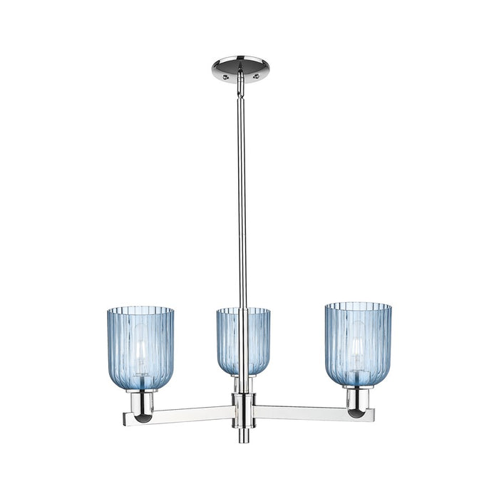 Innovations Bridal Veil 3Lt 18" Chandelier, Chrome/Blue - 716-3CR-PC-G559-5BL