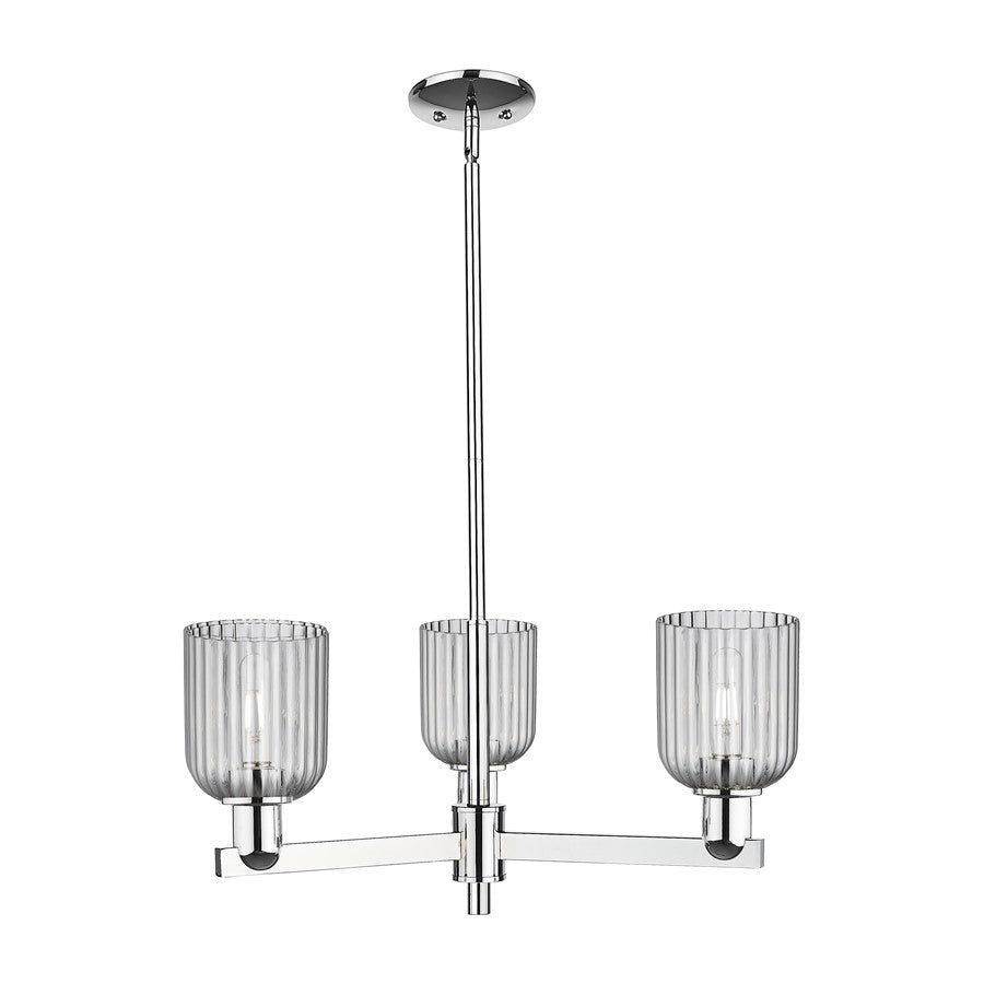 Innovations Bridal Veil 3Lt 18" Chandelier, Chrome/Smoke - 716-3CR-PC-G559-5SM