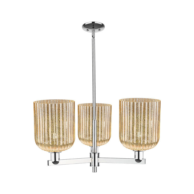 Innovations Bridal Veil 30in 3-Light Pendant | Industrial Polished Chrome and Mercury Ribbed Glass | Kitchen Island & Dining | Model 716-3CR-PC-G559-8ME