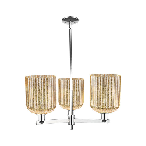 Innovations Bridal Veil 30in 3-Light Pendant | Industrial Polished Chrome and Mercury Ribbed Glass | Kitchen Island & Dining | Model 716-3CR-PC-G559-8ME