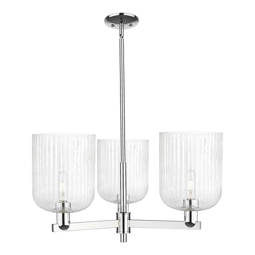 Innovations Bridal Veil 30in 3-Light Pendant | Industrial Polished Chrome Steel and Seedy Ribbed Glass | Kitchen Island & | Model 716-3CR-PC-G559-8SDY