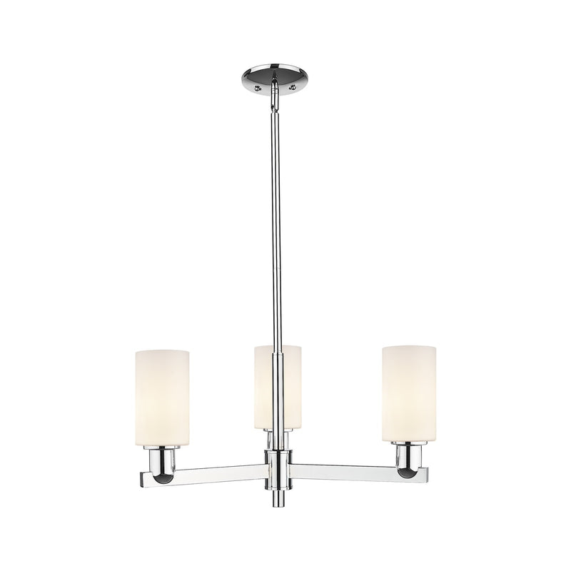 Innovations Clymer 26in 3-Light Pendant | Industrial Polished Chrome Steel and Matte White Glass | Kitchen Island & Dining Room | Model 716-3CR-PC-G801
