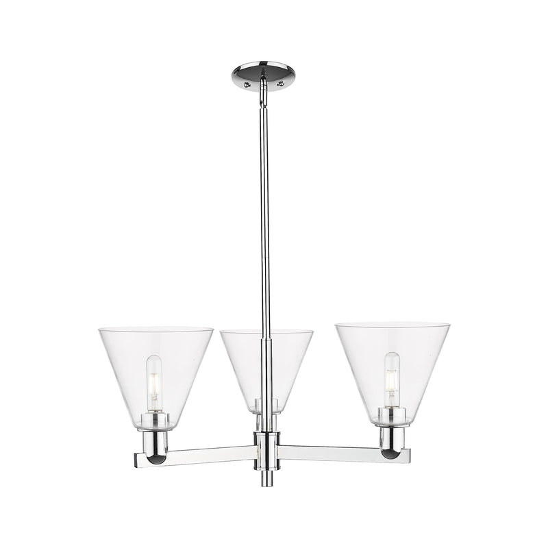 Innovations Berkshire Glass 30in 3-Light Pendant | Industrial Polished Chrome and Clear Glass | Kitchen Island & Dining Room | Model 716-3CR-PC-GBC-82