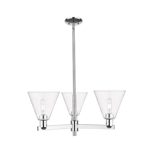 Innovations Berkshire Glass 30in 3-Light Pendant | Industrial Polished Chrome and Clear Glass | Kitchen Island & Dining Room | Model 716-3CR-PC-GBC-82