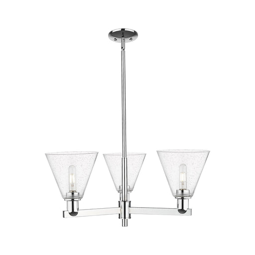 Innovations Berkshire Glass 30in 3-Light Pendant | Industrial Polished Chrome Steel and Seedy Glass | Kitchen Island & Dining | Model 716-3CR-PC-GBC-84