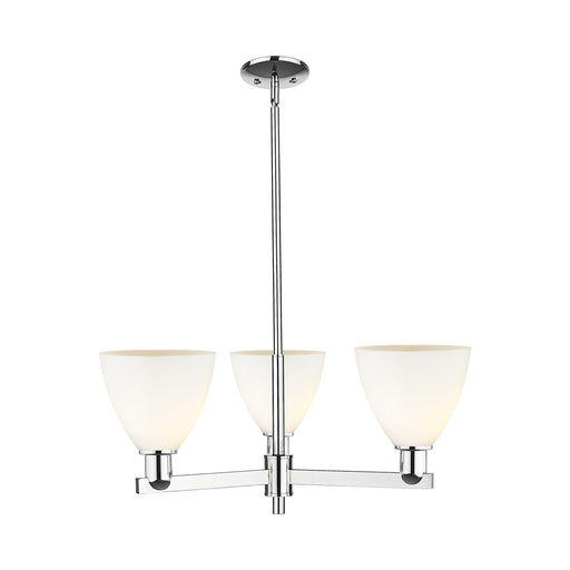 Innovations Bristol 29in 3-Light Pendant | Industrial Polished Chrome and Matte White Glass | Kitchen Island & Dining Room | Model 716-3CR-PC-GBD-751
