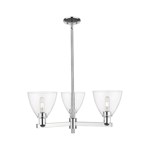 Innovations Bristol 29.25in 3-Light Pendant | Industrial Polished Chrome Steel and Clear Glass | Kitchen Island & Dining Room | Model 716-3CR-PC-GBD-752